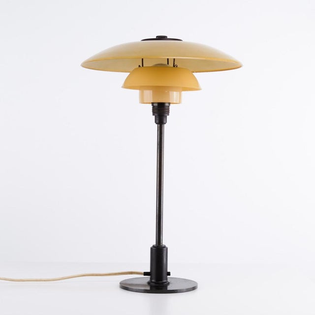 PH 3/2 Table Lamp with Yellow Painted Shades by Poul Henningsen for Louis Poulsen, 1930s For Sale - Image 9 of 10