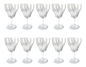 Set of Ten Val Saint Lambert 'Montana' Wine Glasses