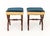 Wood Empire Style Velvet Upholstered Curule Stools, Pr. For Sale - Image 7 of 8