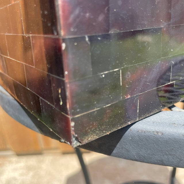 Black Karl Springer Style Tessellated Horn Stone & Fossilized Coral Dome BoxStone Box For Sale - Image 8 of 12