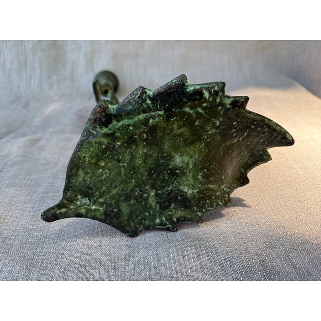 Vintage Bronze Standing Frog Candlestick For Sale - Image 10 of 14