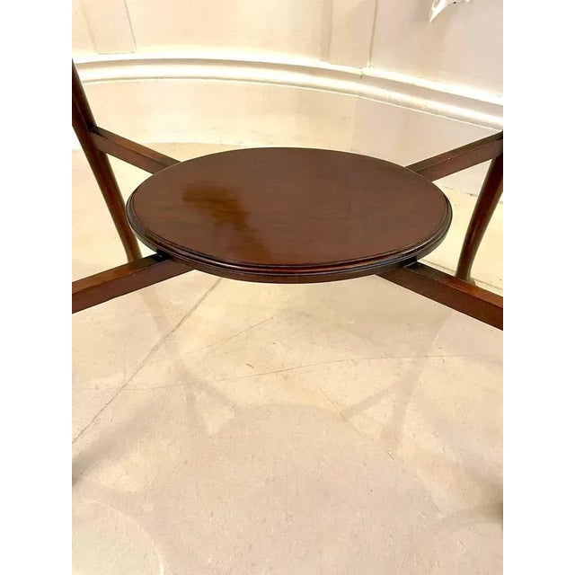 Antique Art Nouveau Inlaid Mahogany Oval Lamp Table For Sale - Image 6 of 12