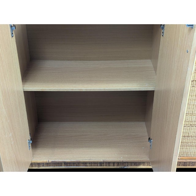 Beige Wicker Cabinet with 3 Doors and 2 Drawers, 1970s For Sale - Image 8 of 12