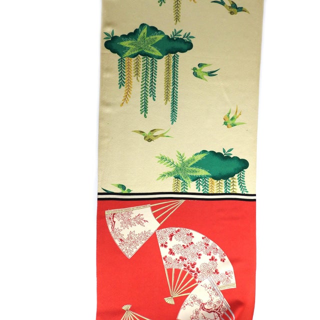 Rare, continuous 14.5-yard vintage Japanese tanmono (fabric bolt) crafted from 100% fine pure silk Tango Chirimen crepe...