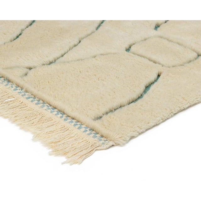 Contemporary Abstract Hand-Knotted Moroccan Wool Rug | 8'1" X 5'9" | One of a Kind For Sale - Image 3 of 13