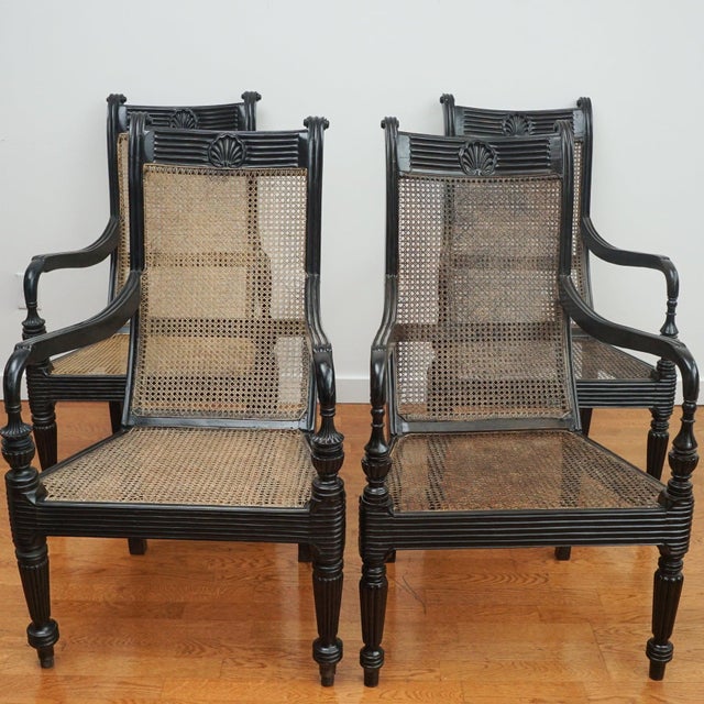 Early 19th Century Ebony Carved Grandfather Shell Mark Chair For Sale In New York - Image 6 of 17