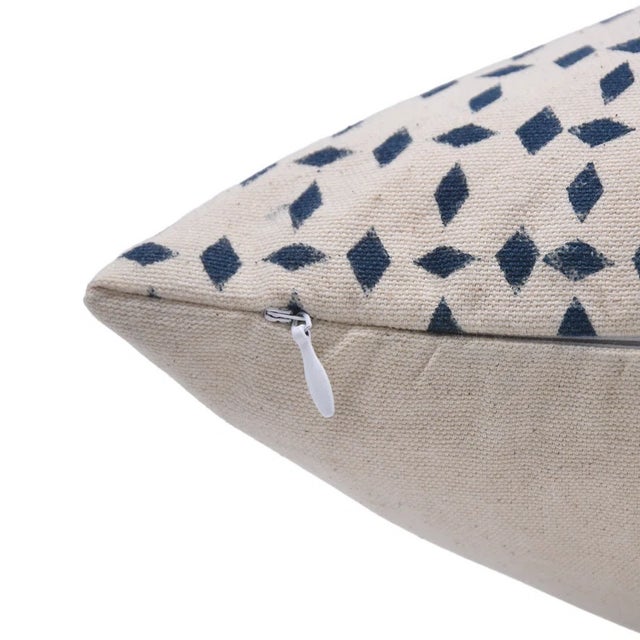 Fabdivine Block Print Cushion Cover 12x20 Inch - Diamond For Sale - Image 4 of 9