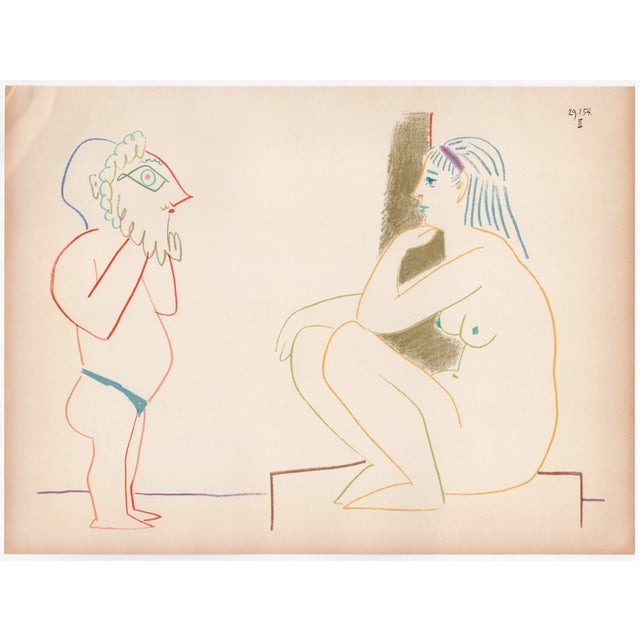 Pablo Picasso, Le masque barbu et le nu, Nude, Lithograph, 1954 For Sale - Image 6 of 8