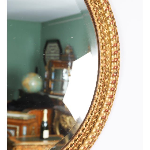 Rococo Antique French Rococo Oval Giltwood Mirrors, 1800s, Set of 2 For Sale - Image 3 of 14