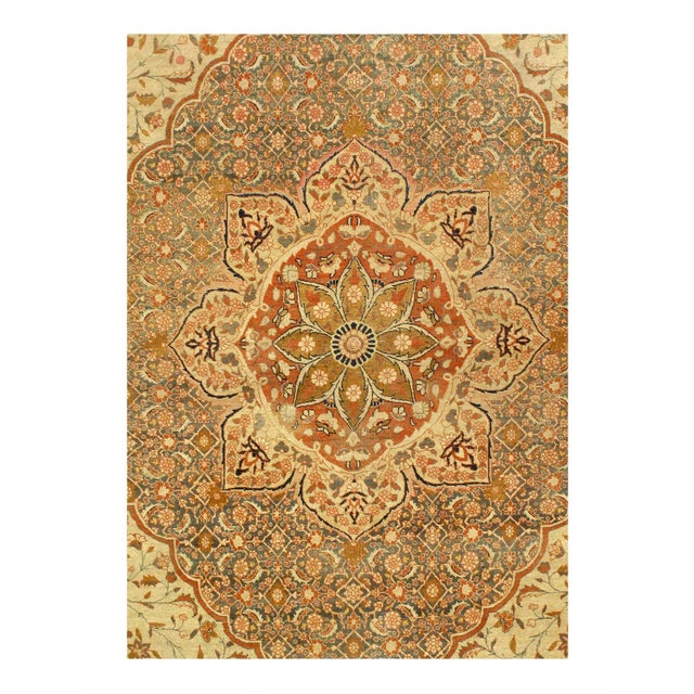 Breathtaking And extremely Fine Oriental Antique Persian Tabriz Haji Jalili Carpet, Country of Origin / Rug Type: Persian...