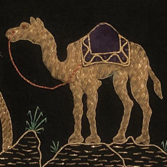 Mid 20th Century Gold Bullion Camel Embroidery Chairish