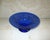 Art Nouveau Antique Cobalt Blue Hand Blown & Etched With Grapes Console Bowl For Sale - Image 3 of 9