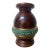 Vintage Green Brown Art Pottery Ceramic Vase For Sale