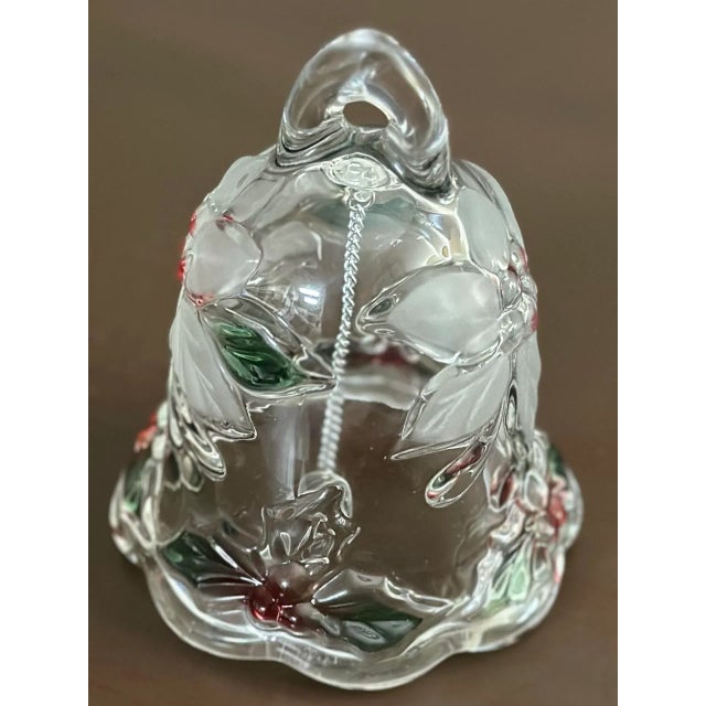 Late 20th Century Vintage Celebrations by Mikasa Holiday Bloom Crystal Christmas Bell For Sale - Image 5 of 12