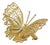Vintage Italian Gilded Silver 800 Filigree Butterfly Brooch, Genoa, 1970s For Sale