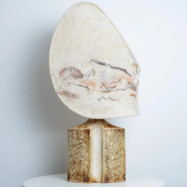 Ceramic Table Lamp from Soholm with Felt Shade, Denmark, 1960s For Sale - Image 11 of 16