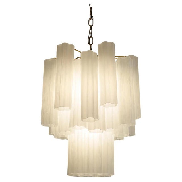 Albaster Murano Glass Chandelier, 1990 For Sale - Image 13 of 13