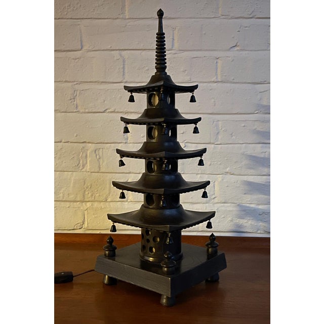Mid 20th Century Asian Modern Japanese Pagoda Lamp For Sale - Image 9 of 10