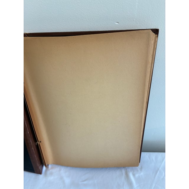 Vintage Embossed Leather Scrapbook Album With Crest and Gold Detailing For Sale - Image 12 of 14