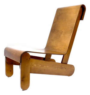 Vintage Dutch Plywood Lounge Chair, 1950s