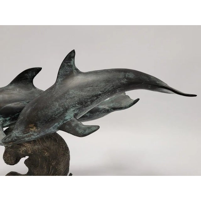 1980s Bronze Dolphin Water Fountain For Sale - Image 4 of 7