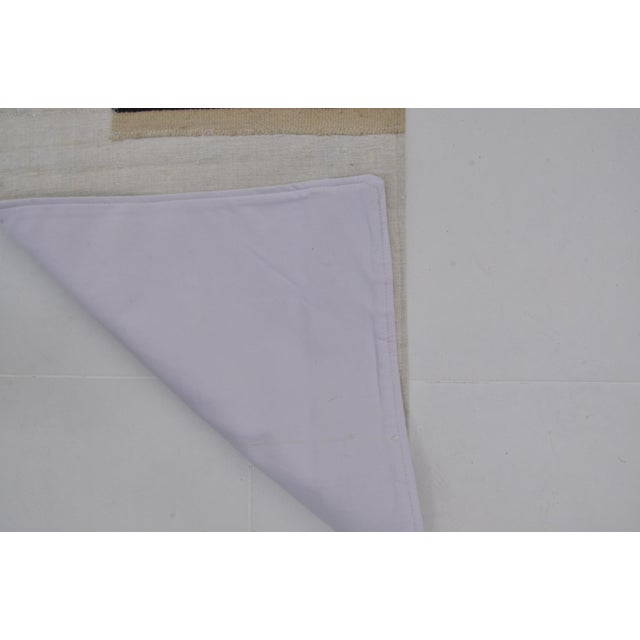 White White and Black Stripe Kilim Runner Rug, 1960 For Sale - Image 8 of 11