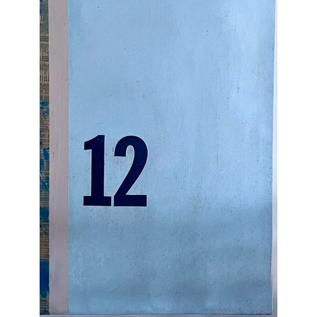 Wood Vintage Large Signed "The 8 Hour Shift" Abstract Painting For Sale - Image 7 of 9