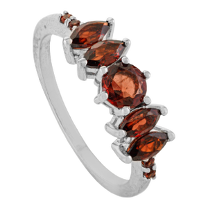 Regal Five-Stone February Birthstone Ring Made in 925 Sterling Silver - Size 6