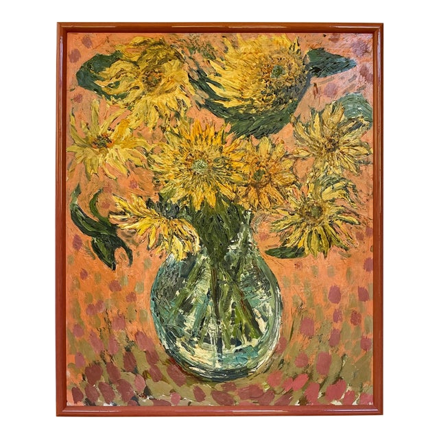 Still Life Sunflowers in a Vase - Attributed to Jean Sardi For Sale