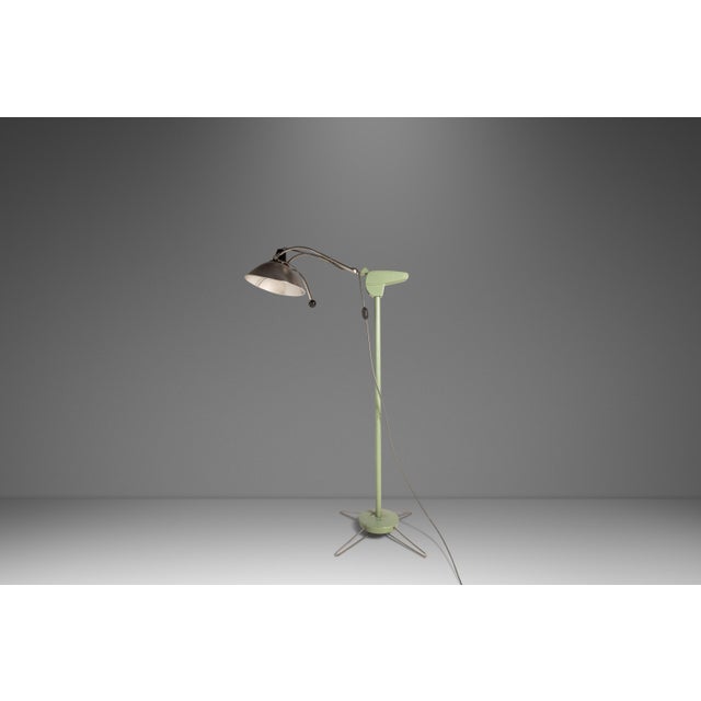 Metal Mid-Century Modern Industrial Patinaed Medical / Surgical 6ft. Floor Lamp by Wilmot Castle, Usa, C. 1960s For Sale - Image 7 of 18