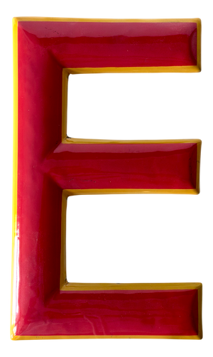 Vintage Enamel Letter E, 1960