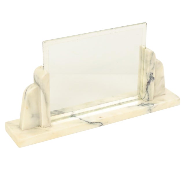 Large Art Deco Photo Frame in Marble and Glass with Mirrored Border, 1930s For Sale - Image 16 of 18
