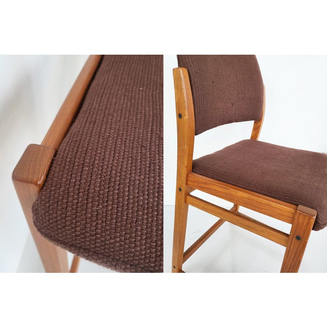 Wood Mid 20th Century Swedish Teak Counter Stools Designed by Svegards Markaryd, Set of 2 For Sale - Image 7 of 11