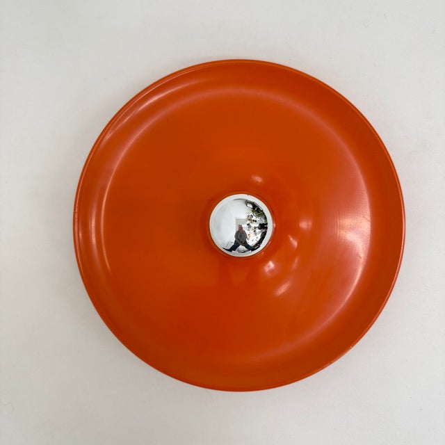 Mid-Century Modern Honsel Orange Space Age Disc Lamp by Charlotte Perriand for Les Arcs, 1970a For Sale - Image 16 of 17