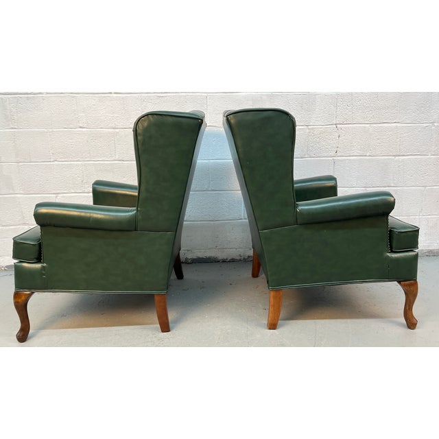 Vintage Wing-Backed Tufted Chesterfield Lounge Chairs For Sale - Image 11 of 14