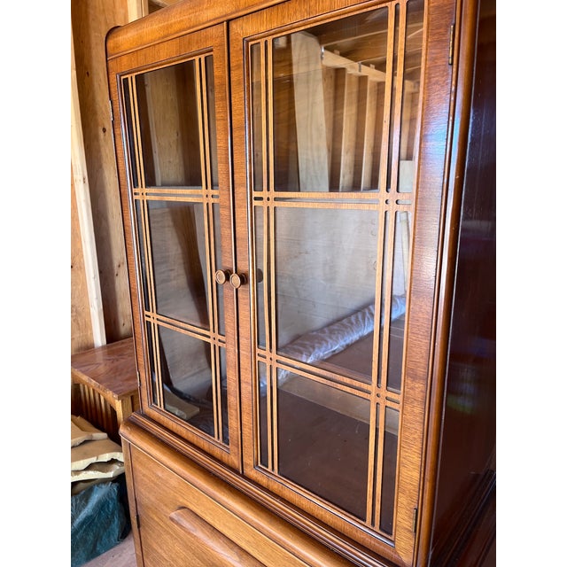 1930s Art Deco Waterfall China Cabinet For Sale In Phoenix - Image 6 of 10