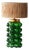 Matthew Izzo Home Retro Bubbles Emerald Green Table Lamp With Raffia Weave Shade For Sale