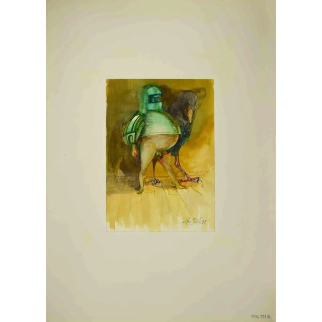 Knight is an original drawing in watercolor and ink realized by Leo Guida in 1972. Good condition. Hand-signed. The...