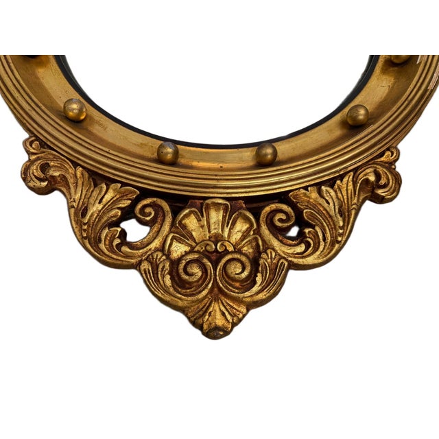 American Early 19th Century American Federal Giltwood Convex Bullseye Eagle Mirror For Sale - Image 3 of 8