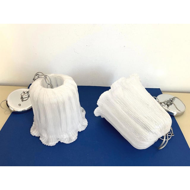 1960s Lucite Tulip Pendant Lights - a Pair For Sale - Image 16 of 17