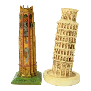 Vintage Architectural Souvenir Tower Monument Models, a Pair