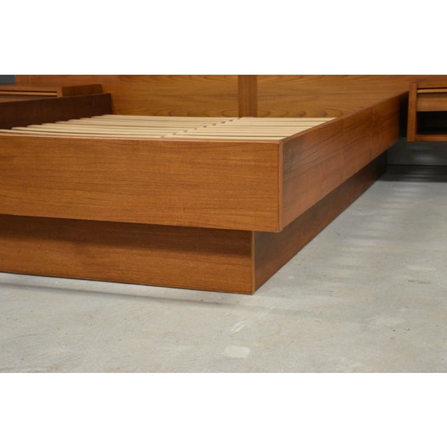 Mid 20th Century Danish Modern Teak Queen Platform Bed For Sale In Boston - Image 6 of 12