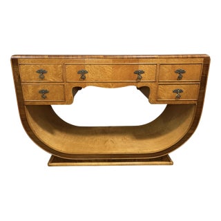 Vintage Art Deco Console Table in Birds Eye Maple, 1920s For Sale