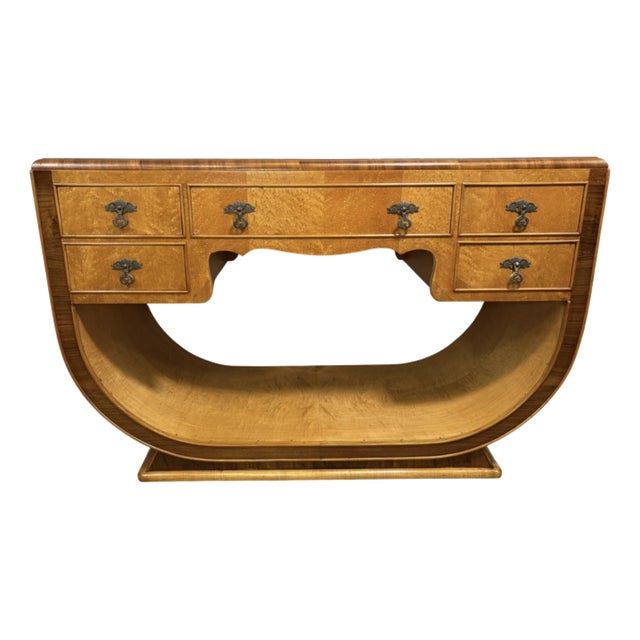 Vintage Art Deco Console Table in Birds Eye Maple, 1920s For Sale