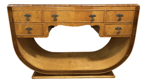 Vintage Art Deco Console Table in Birds Eye Maple, 1920s