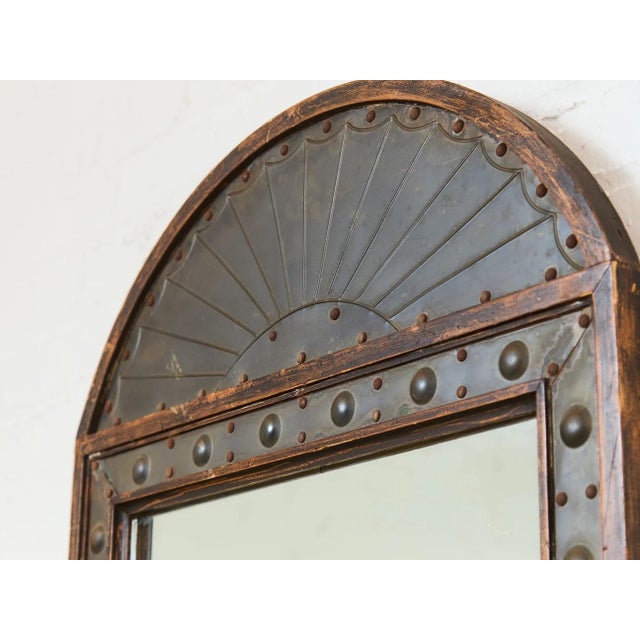 Contemporary Antique Eastlake Architectural Wood Sunburst Pediment Mirror For Sale - Image 3 of 8