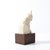 Paint Art Deco Cubist Cat Sculpture in Cream Enamel on Brown Rectilinear Base For Sale - Image 7 of 14