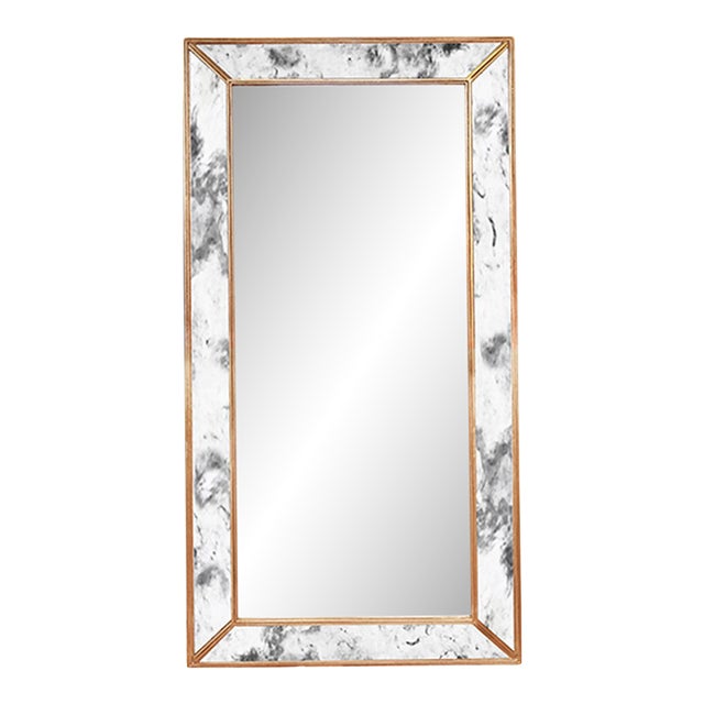 Matthew Izzo Home Dion Tall Gold Leaf Antique Wall Mirror For Sale