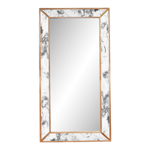 Matthew Izzo Home Dion Tall Gold Leaf Antique Wall Mirror