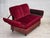 Danish 2-Seater Drop Arm and Back Sofa in Cherry-Red Velour, 1950s For Sale - Image 12 of 18